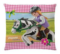 Playmobil Country Coussin moelleux avec fermeture Éclair Motif cheval 40 x 40 cm