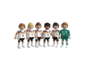 PLAYMOBIL DFB - Ensemble de Collection 2 - Coupe du Monde de Football avec Kai Havertz, Jamal Musiala, David Raum, Maximilian Centre, Nico Schlotterbeck et Gardien de But - 210450