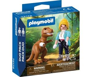 Playmobil Dinos 72172 - T-Rex avec chercheuse - Duo Pack