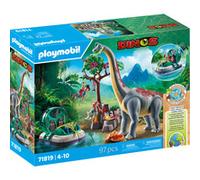 PLAYMOBIL Dinos Rencontre avec Brachiosaurus en hydroglisseur, Jouets de construction