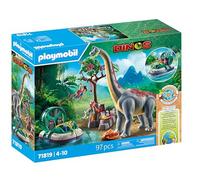 Playmobil Jouet de construction Dinos – Rencontre avec Brachiosaurus en hydroglisseur