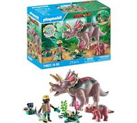 Playmobil | Dinos | Triceratops avec Une bébé | Jeu de Dinosaures | Figurines d’Animaux | Jouet d’Aventure | pour Enfants de 4 Ans et Plus | 71821