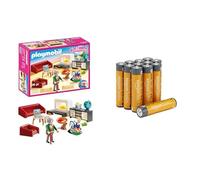 Playmobil Dollhouse Salon, Effets lumière, 4+ Ans, 70207, & Piles AAA Alcalines Amazon Basics 12 pcs, 10 Ans