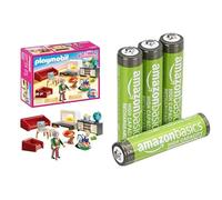 Playmobil Dollhouse Salon, Effets lumière, 4+ Ans, 70207, & Piles AAA Rechargeables Amazon Basics 4 pcs, 850mAh