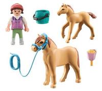 Playmobil Enfant avec Poneys - Set de Jeu Éducatif pour Amoureux des Chevaux