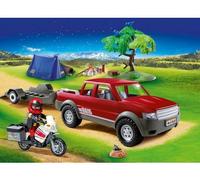 Playmobil Family Fun 70116 - Pick-Up Et Moto Avec Tente