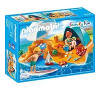 Playmobil Family Fun 9425 Famille de vacanciers et tente Blanc G