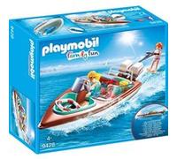 Playmobil Family Fun 9428 Vacanciers avec vedette et moteur submersible Rose G