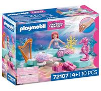 PLAYMOBIL | Fantasy & Magic | Sirène avec cadeau | Ensemble de mariage sous-marin avec harpe, anneau et créatures marines | Pour enfants à partir de 4 ans | 72107