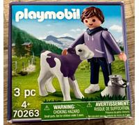 PLAYMOBIL Femme avec vache violette.