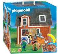 PLAYMOBIL - Ferme transportable - 4142 - 4 personnages - 19 animaux - Accessoires