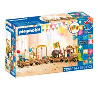 Playmobil | Train d’Anniversaire | Train Festif avec Animaux, Bougies, Autocollants de Chiffres et Accessoires | pour Les Enfants à partir de 4 Ans | 72184
