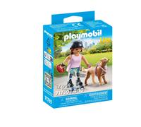 Playmobil Jeune fille rolleuse avec Retriever