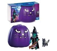 PLAYMOBIL 72360 Sorcière Halloween Baguette Chaudron Citrouille Violette Chat Noir et Gris