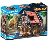 Playmobil – Set Boulangerie du Moyen-Âge 70954 – Maison à colombages, four en pierre, 72 pièces