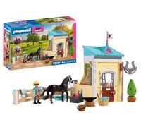 Playmobil | I Love Horses | Petite écurie avec maréchal-ferrant | Box pour Cheval avec Forge Lumineuse, Outils et Accessoires de Soin | pour Enfants à partir de 4 Ans | 72131