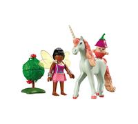 Playmobil Jeu De Construction à Collectionner Licorne Rose Du Ciel Avec Fée