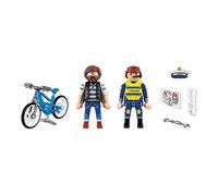 Playmobil Set City Action 72076 Kit de vol de vélo, policier et voleur, 11 pièces, dès 4 ans