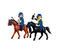 Playmobil Action Urbaine 71877 Policier à cheval 2 policiers cavaliers avec chevaux Bleu
