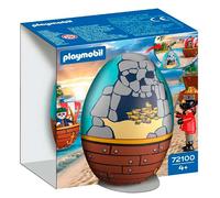 Playmobil Play Egg 72100 Œuf surprise Pirate – canon, coffre, étui réutilisable, dès 4 ans