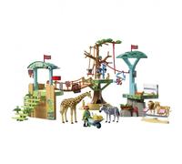 Playmobil Jouet Zoo Parc Aventure Les Animaux – 3 plateformes, téléphérique et pont suspendu – 72070