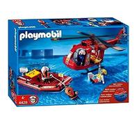 Playmobil City Action 4428 Sauveteurs / Hélicoptère / Bateau Pneumatique Multicolore G