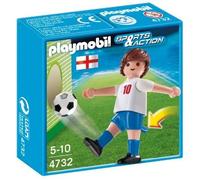 PLAYMOBIL - Joueur équipe Angleterre - Sports & Action - Mixte - 5 ans - Blanc, Bleu, Noir et Vert