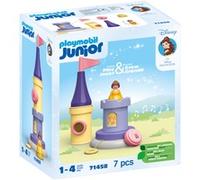 Playmobil 71458 Junior & Disney : Tourelle de Belle avec Musique - Une boîte à Musique mécanique - Jouet fabriqué à partir de matière d'origine végétale - Dès 12 Mois