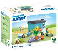 Playmobil Junior 71690 Maison des animaux - 4 animaux - Matière d'origine végétale - Dès 12 mois