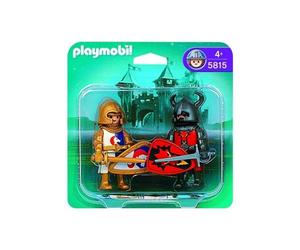 Playmobil Knights 5815 - Duo Chevalier Dragon Rouge Et Chevalier Licorne