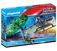 Playmobil 70569 Hélicoptère police avec parachutiste, 2 pers. – City Action – Dès 4 ans