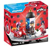 PLAYMOBIL | Miraculous | Balade en scooter à travers Paris | Jouet dès 4 ans | Cadeau pour enfants | Stimule la créativité et le jeu de rôle | Figurine avec accessoires et set riche en détails | 71864