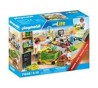 Playmobil Caisse de paiement supermarché My Life 71648 – chariot, tapis roulant, 3 personnages