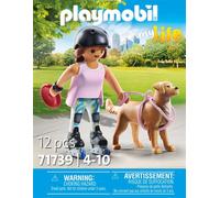 Playmobil Jeune fille rolleuse avec Retriever