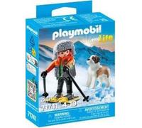 Playmobil My Life 71741 - Garçon en raquettes avec Saint Bernard