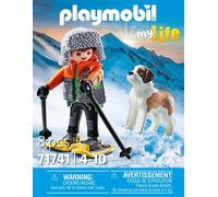 Playmobil Jouet Garçon en raquette + St Bernard PLL71741