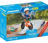 Playmobil My Life 71798 - Garçon avec skateboard, rampe et vélo - Promo Pack
