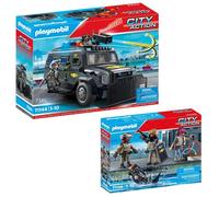 Playmobil pack Police Véhicule d'intervention (71144) + Equipe des forces spéciales (71146)