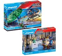 Playmobil pack Police voleur Hélicoptère de police (70569) + Arrestation de cambrioleurs (71876)