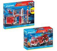 Playmobil City Action Caserne de pompiers avec hélicoptère