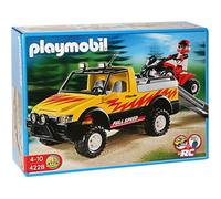 PLAYMOBIL - Pick up & Quad de Course - Camion avec Rampe Rétractable et Quad à Rétro Friction