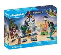 Playmobil Set Pirate avec trésor 71420 - 2 personnages, canon fonctionnel, repaire rocheux