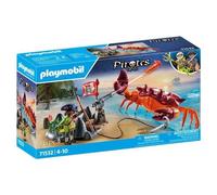 Playmobil 71532 Pirate et Crabe géant - Prenez Le Large et embarquez pour Une Chasse au trésor en mer - Set Comprenant Un Canon, Un Projectile de grappin et Un Sabre - Pirates - Dès 4 Ans