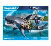 Playmobil Jouet Pirates 71793 Pirate et requin avec mâchoire articulée, 21 pièces, dès 4 ans