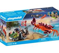 Playmobil 71532 Pirate et Crabe géant - Prenez Le Large et embarquez pour Une Chasse au trésor en mer - Set Comprenant Un Canon, Un Projectile de grappin et Un Sabre - Pirates - Dès 4 Ans