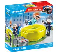 PLAYMOBIL 71465 Pompiers avec coussin de sauvetage - Action Heroes - Les pompiers - Dès 4 ans