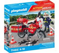 PLAYMOBIL PLAYMOBIL 71466 Motocyclette de pompier sur le lieu de l'accident 71466