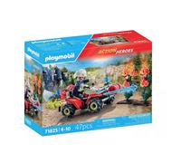 Playmobil Pompier avec quad et arbustes enflammés