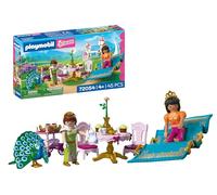 Playmobil | Princess | Une Visite Venue de Loin | 2 Princesses avec Tapis Volant et goûter | Stimule la créativité | Jouet de Princesse à partir de 4 Ans | 72054