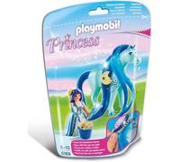 PLAYMOBIL - Princesse Bleuet avec Cheval à Coiffer - Gamme Playmobil Princess - Mixte - 4 ans et plus
